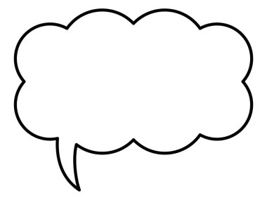 Basit bir konuşma balonunun temsili. Tek öge, çerçeve