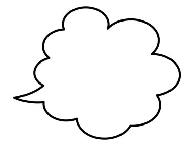 Basit bir konuşma balonunun temsili. Tek öge, çerçeve