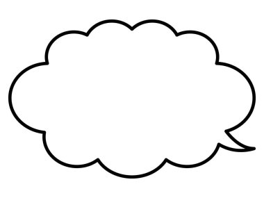 Basit bir konuşma balonunun temsili. Tek öge, çerçeve