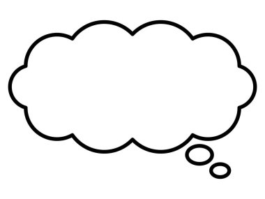 Basit bir konuşma balonunun temsili. Tek öge, çerçeve