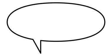 Basit bir konuşma balonunun temsili. Tek öge, çerçeve