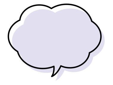 Basit bir konuşma balonunun temsili. Tek öge, çerçeve