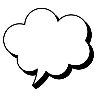 Basit bir konuşma balonunun temsili. Tek öge, çerçeve