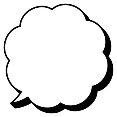 Basit bir konuşma balonunun temsili. Tek öge, çerçeve