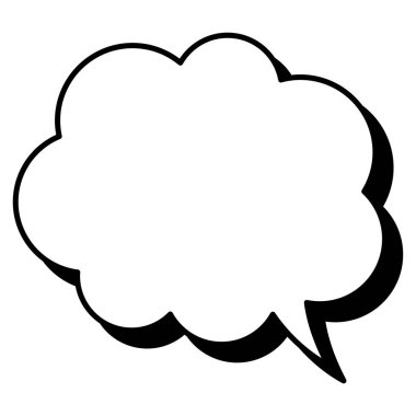 Basit bir konuşma balonunun temsili. Tek öge, çerçeve