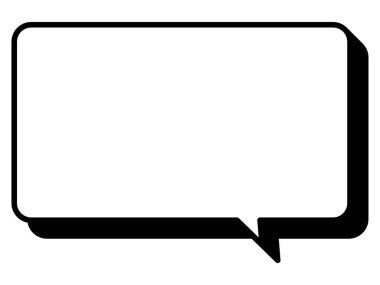 Basit bir konuşma balonunun temsili. Tek öge, çerçeve