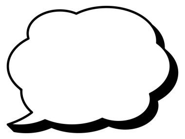 Basit bir konuşma balonunun temsili. Tek öge, çerçeve