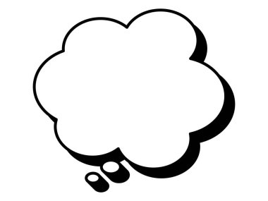 Basit bir konuşma balonunun temsili. Tek öge, çerçeve