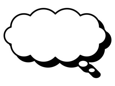 Basit bir konuşma balonunun temsili. Tek öge, çerçeve