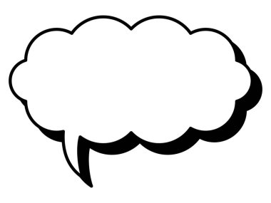 Basit bir konuşma balonunun temsili. Tek öge, çerçeve