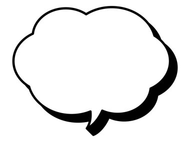 Basit bir konuşma balonunun temsili. Tek öge, çerçeve