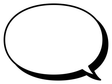 Basit bir konuşma balonunun temsili. Tek öge, çerçeve