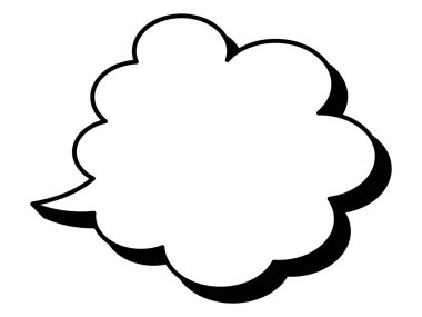 Basit bir konuşma balonunun temsili. Tek öge, çerçeve