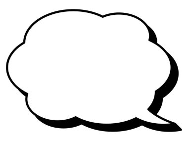 Basit bir konuşma balonunun temsili. Tek öge, çerçeve