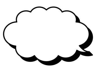 Basit bir konuşma balonunun temsili. Tek öge, çerçeve