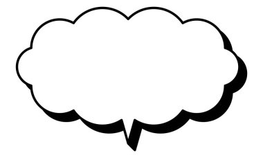 Basit bir konuşma balonunun temsili. Tek öge, çerçeve