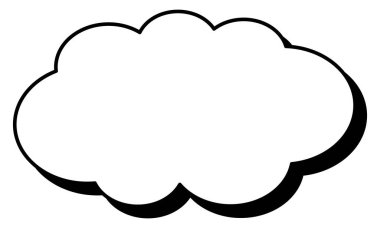 Basit bir konuşma balonunun temsili. Tek öge, çerçeve