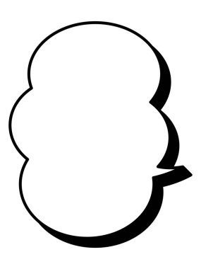 Basit bir konuşma balonunun temsili. Tek öge, çerçeve