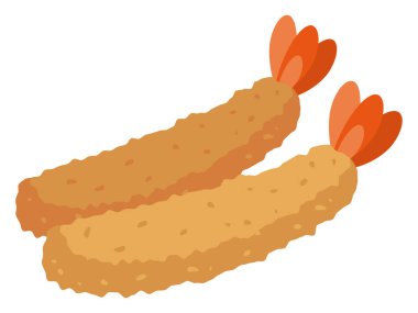 Kızarmış karidesin basit vektör çizimi