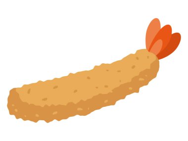 Kızarmış karidesin basit vektör çizimi