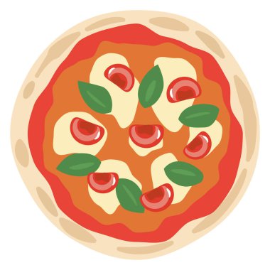 Margherita pizzasının basit vektör çizimi