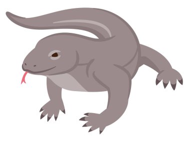 Bir Komodo ejderhasının basit vektör çizimi