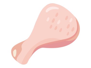 Çiğ tavuk uyluğunun basit vektör çizimi