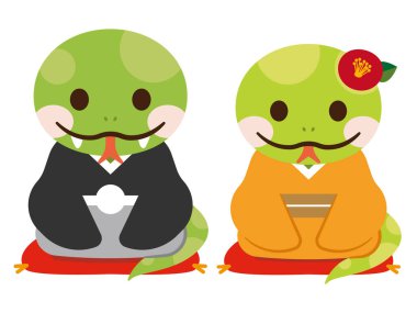 Yılan yılı için yeni yıl kartlarının basit bir temsili, 2025.