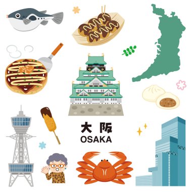 Osaka basit vektör çizimi. 