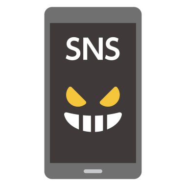 Simple vector illustration of evil lurking on social media clipart