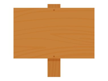 Tahta bir işaretin basit vektör çizimi