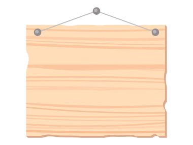 Tahta bir işaretin basit vektör çizimi