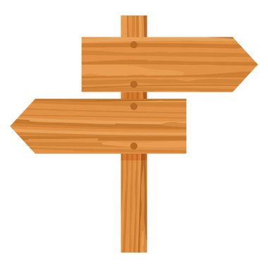 Tahta bir işaretin basit vektör çizimi