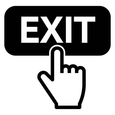 EXIT düğmesine, vektör illüstrasyonuna parmak bas