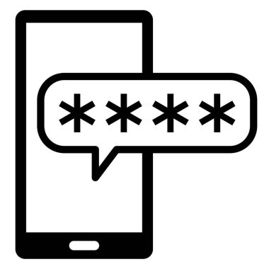 Bir PIN kodunu akıllı telefona girmenin resmi, basit vektör illüstrasyonuName