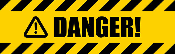 Restriction tape DANGER, simple seamless vector illustration