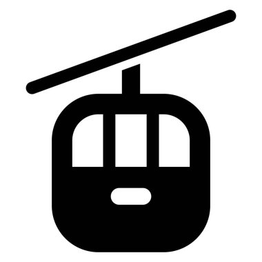 Ropeway simgesi, basit vektör illüstrasyonu
