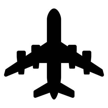 Uçak simgesi, basit vektör çizim