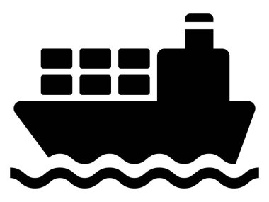 kargo gemisi simgesi, basit vektör çizimi