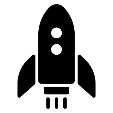 Roket simgesi, basit vektör çizim