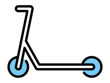 Elektrik tekme scooter simgesi, basit vektör illüstrasyonu