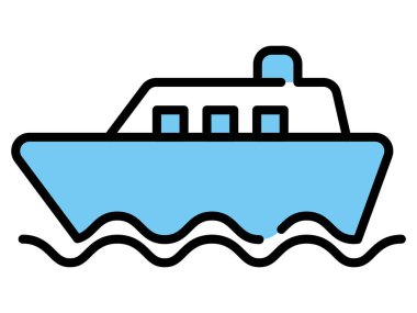 Gemi simgesi, basit vektör çizimi