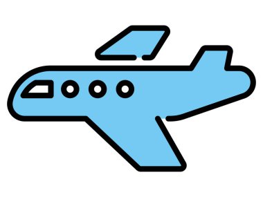 Uçak simgesi, basit vektör çizim