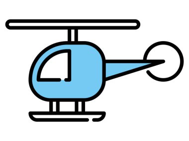 helikopter simgesi, basit vektör illüstrasyonu