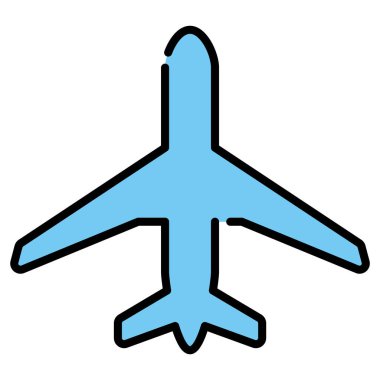 Uçak simgesi, basit vektör çizim