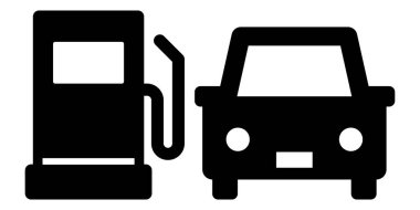 Benzin ikonu basit vektör simgesi dolduruluyor