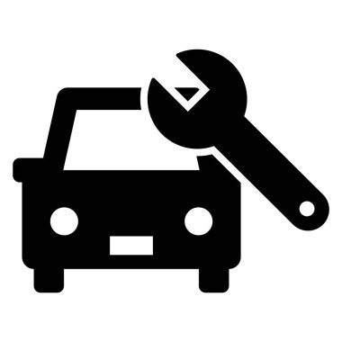 Araba ve anahtar basit vektör simgesi