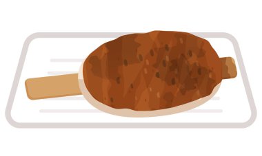 Gohei mochi illüstrasyon, basit vektör illüstrasyonu
