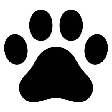 Kedi ayak izi resimleme, basit vektör simgesi