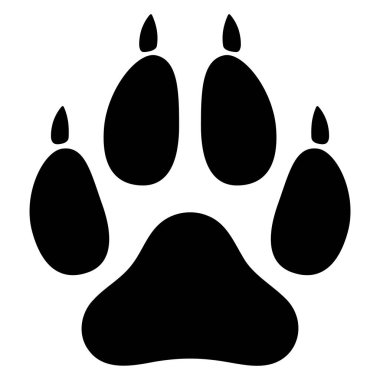 Köpek ayak izi resimleme, basit vektör simgesi